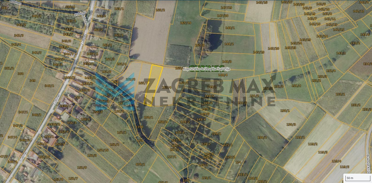 Zagreb - KRIŽEVCI - Cubinec - poljoprivredno zemljište 9420 m2