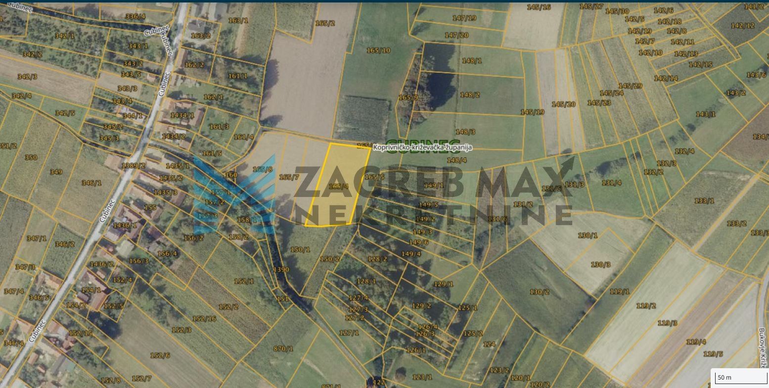 Zagreb - KRIŽEVCI - Cubinec - poljoprivredno zemljište 9420 m2
