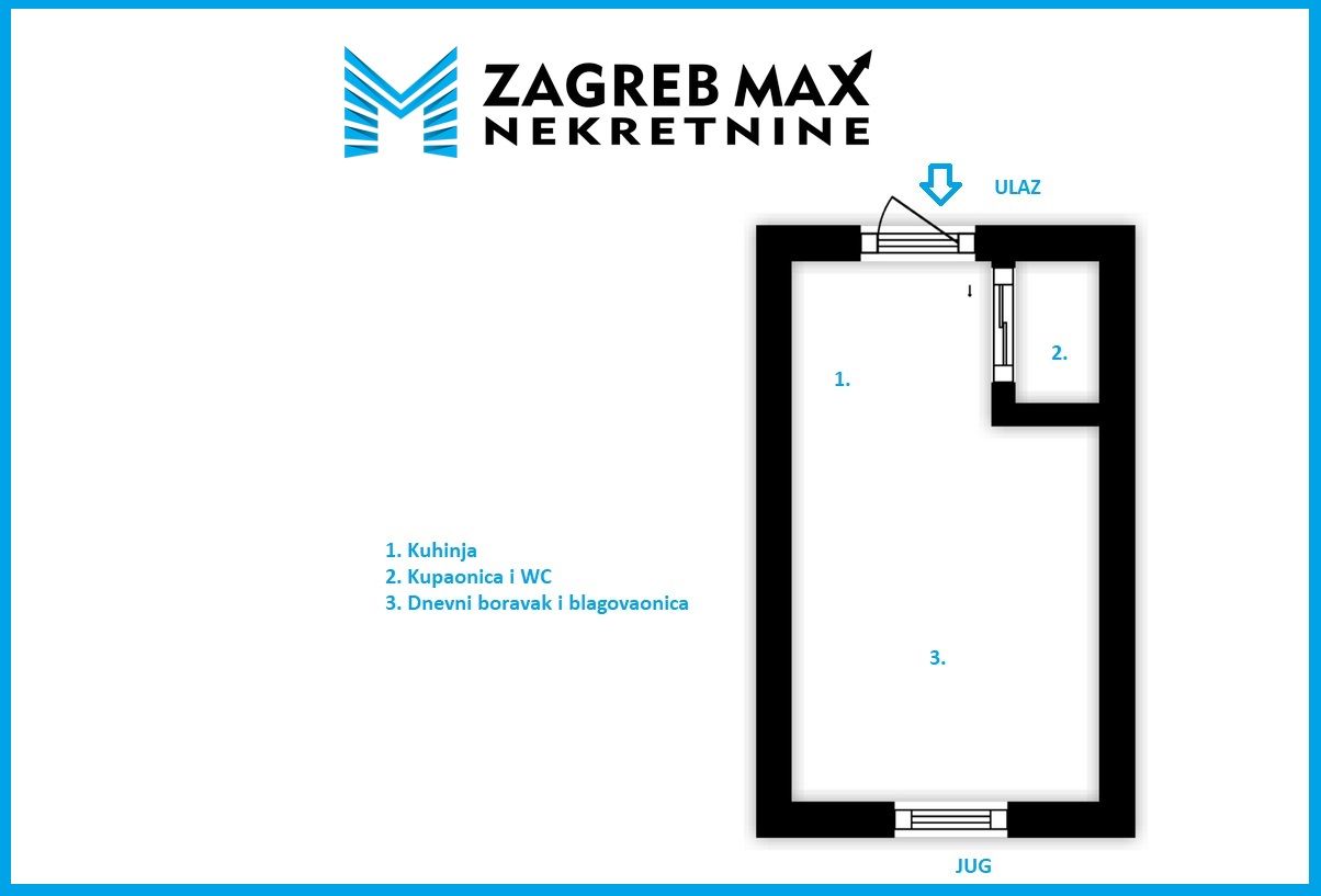 Zagreb - TREŠNJEVKA - Mokrička - garsonijera - 12 m2 - za adaptaciju