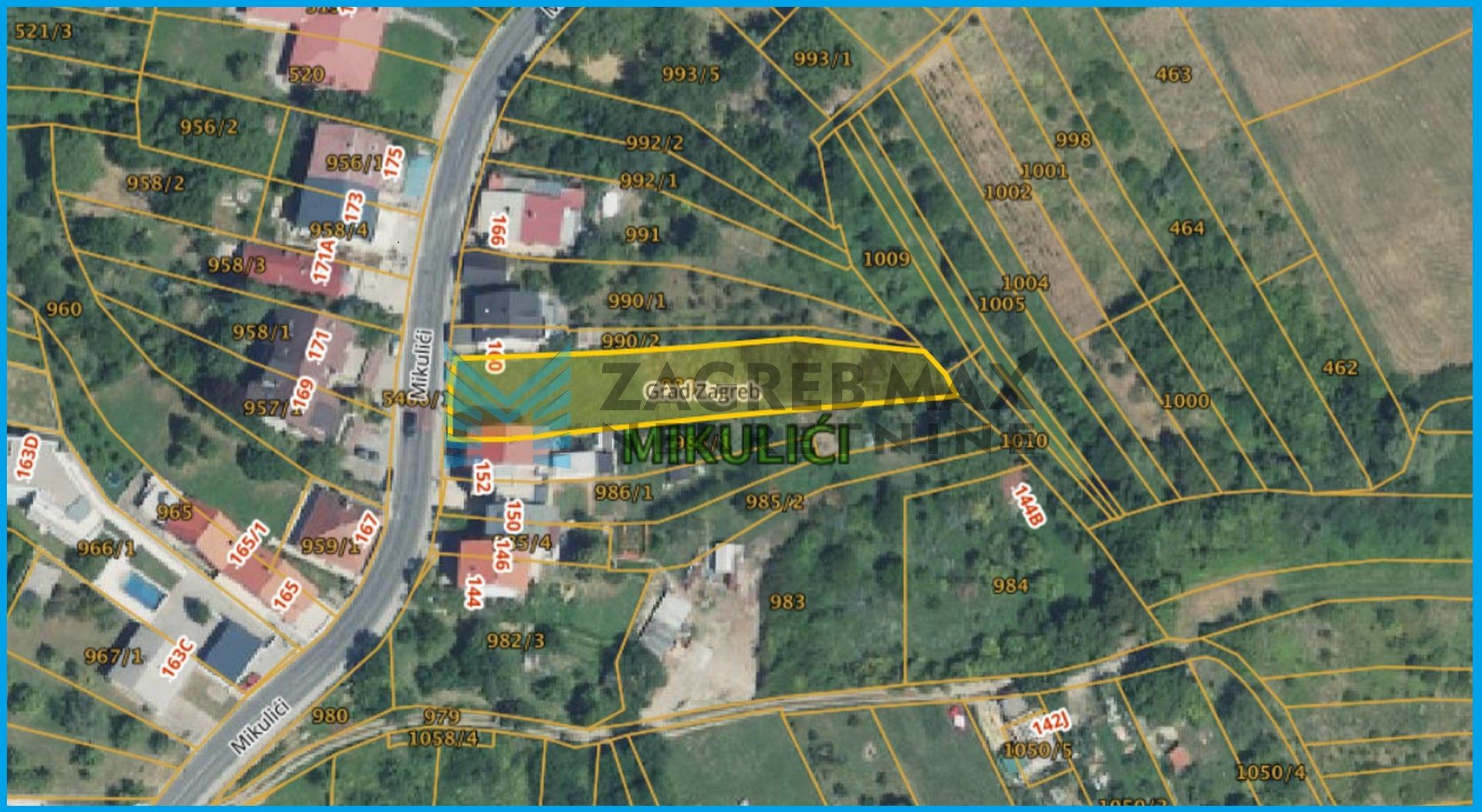 Zagreb - ŠESTINE - Mikulići - građevinsko zemljište, 1107 m2