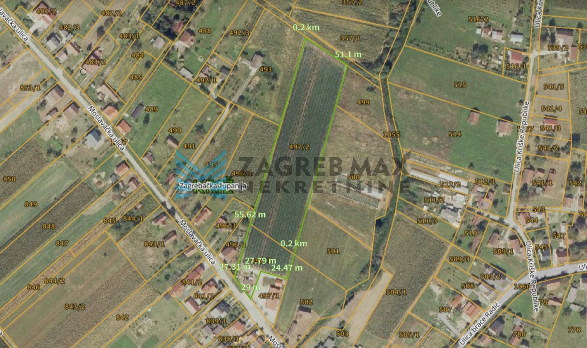 Zagreb - KRIŽ - Moslavačka - kuća (50m2) i plantaža borovnica 12.258 m2