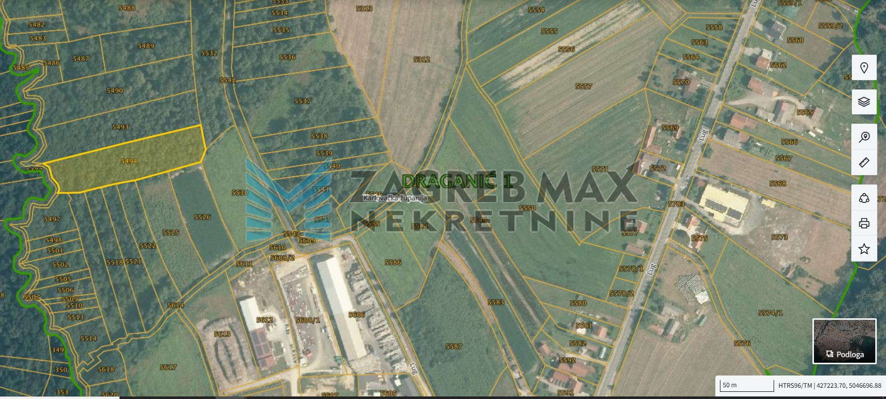 Zagreb - DRAGANIĆ - Lug - poljoprivredno zemljište 6230 m2